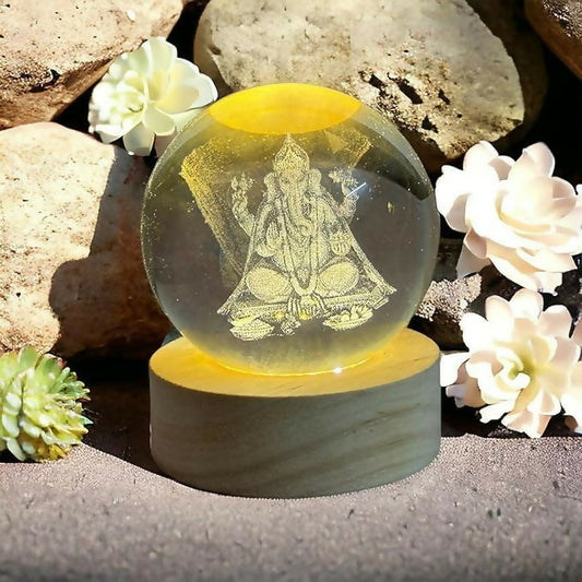3D Engraved Lord Ganesha Decorative Night Light – Spiritual Gift for Home, Mandir, Diwali